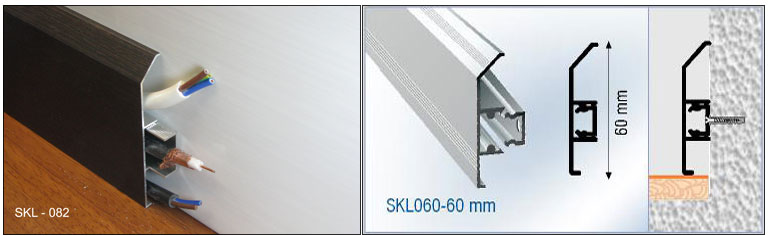 Aluminium interlocking skirting board